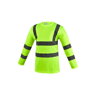 Customized LOGO Polyester Safety <b>T</b>-<b>Shirt</b> Threaded <b>Hi</b>-<b>vis</b> Long Sleeve Jogging Work Cycling Quick-drying ANSI Class 1 CE Certified - Product Image 1
