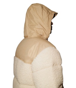 Veste matelassée Sherpa pour homme à col montant avec logo personnalisé, à capuche, rembourrée, tissée, à fermeture éclair, motif à pois, pour l'extérieur, collection automne - Product Image 5