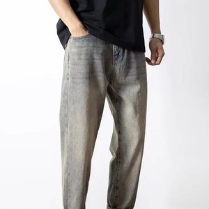 Nuevo diseño de alta calidad de los hombres pantalones vaqueros de color liso al por mayor precio de los hombres de fitness pantalones vaqueros para los hombres en línea de venta OEM - Product Image 1