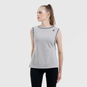 Débardeur respirant gris chiné pour femme, style décontracté et sexy, motif tie-dye, taille unique, logo personnalisé pour vêtements d'été - Product Image 4