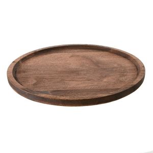 WARMTH Plateau de service en bois d'acacia rond personnalisable pour la cuisine, la maison ou l'hôtel Vaisselle de style classique pour la fête ou la nourriture - Product Image 6