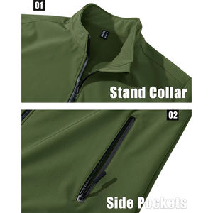 Chaqueta Cortavientos Impermeable de Lona con Cierre y Cuello Alto, Estilo Urbano, con Logotipo Personalizado, Chaqueta Deportiva de Invierno para Hombre, OEM - Product Image 6