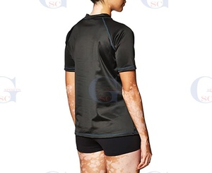 Short Sleeved Sports T Shirts for Women High Quality Custom Made Rash Guards with Sublimation Printing of Private Brand Logos - Product Image 3