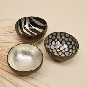 Fournisseur vietnamien bols décoratifs en laque prix compétitif bol en noix de coco laqué artisanal - Product Image 2