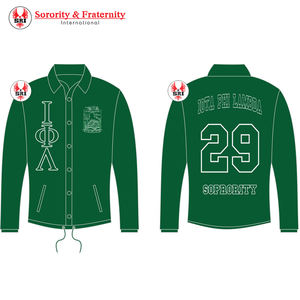 High Quality <b>Double</b> Breasted Iota Phi Lambda Varsity College Windproof Wholesale Breathable Winter Baseball Cotton Knitted - Product Image 5