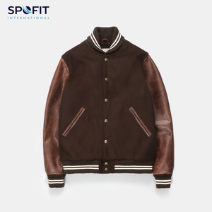 Veste de baseball varsity à logo personnalisé, col montant, broderie sur le devant, hiver, homme, design imprimé personnalisé - Product Image 1