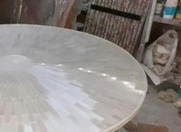 Dessus de table en sélénite léger fini brillant à la demande pour décor de table d'appoint à manger et à café disponible à l'exportation