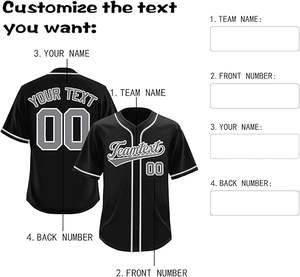 Custom Baseball Jerseys Sets for Sports Teams <b>Fans</b> Leagues 100% Polyester Comfortable Breathable Quick Dry Fit <b>Personalized</b> - Product Image 4