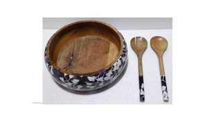 Servidores de ensalada de madera Cuchara Cena Juego de cubiertos Cubiertos Venta al por mayor en madera Último producto Juego de servicio de ensalada de alta calidad de 3 - Product Image 3