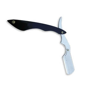 Rasoir à gorge coupe droite Vintage professionnel pour visage pliant Salon de coiffure rasage pochette personnalisée Logo manche en bois rasoirs - Product Image 2