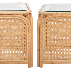 Custom Modern <b>Console</b> <b>Table</b> with <b>Glass</b> Coaster and Woven Rattan Frame for Home Decoration in Living Room or Dining Area - Product Image 3