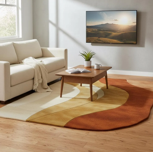 Alfombra con nudos, Alfombra de lana pura con mechones de alta calidad, tricolor claro y personalizada para su sala de estar, habitación de niños, oficina, hotel - Product Image 1