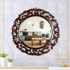 Espejo de pared de madera de alta moda Diseño de hojas Diseño personalizable ecológico Alojamiento cómodo Mejor Pri - Product Image 4