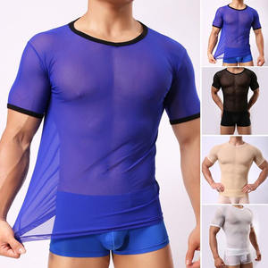 T-shirt à manches courtes en maille pour homme, tissu doux et respirant, vêtements de sport décontractés, t-shirt de performance en maille pour homme - Product Image 4