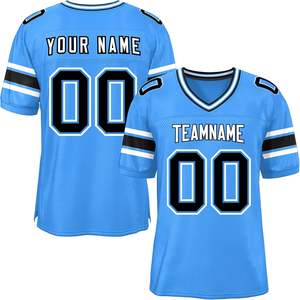 Maillots de football américain personnalisés OEM séchage rapide respirant maille polyester équipe Logo chiffres grande taille Clubwear rayures manches - Product Image 5