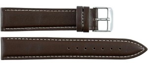 Unisex Leather 6 Dark Brown Classic Genuine Luxury <b>Watch</b> Strap 20mm Breathable Water-Resistant Smart <b>Watch</b> Band Light Adjustable - Product Image 6