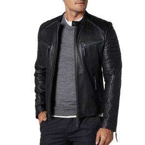 Vestes en cuir pour hommes à col montant enduites, avec logo personnalisé imprimé sur le devant, design vintage à capuche, best-seller - Product Image 4