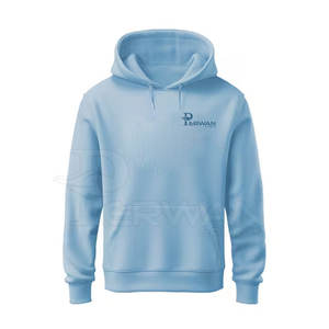 2025 hecho a medida 100% algodón hombres invierno cálido sudaderas con capucha patrón sólido cuello con capucha precio - Product Image 1