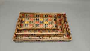 Colorful Meena <b>Print</b> Wooden Serving Tray Handmade Eco-friendly Decorative Tray Durable and Dishwasher Safe for Home & Café Use - Product Image 3