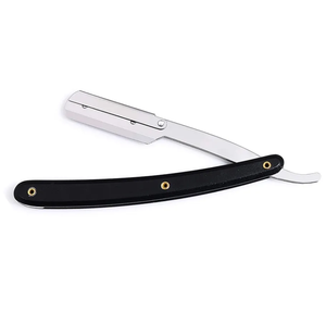Maquinilla de afeitar recta Cuchillas de afeitar de un solo filo Mango de madera ligero Maquinilla de afeitar de garganta cortada para peluquero - Product Image 1
