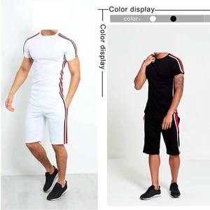 Chándal de manga corta de algodón transpirable para hombre, conjunto de dos piezas de verano, diseño de logotipo, camisetas cortas de talla grande - Product Image 6