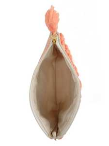 Pochette de soirée de mariage florale pour femme avec zircon et perles dorées imperméable pour voyage - Product Image 2