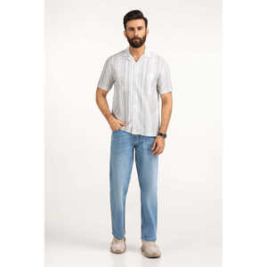 Camisas Casuales para Hombre, Diseño a Rayas, 100% Algodón, Talla XL, Corte Regular, Camisas de Vestir para Negocios ODM MN-CS-SS25-173 - Product Image 5