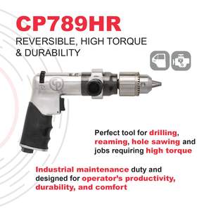 Taladro Neumático de Pistola de 1/2 Pulgada (13 mm) con Mandril Reversible, Carcasa de Aluminio, 0.43 HP, 320 W, Torque de Parada de 15.6 pies - Product Image 3