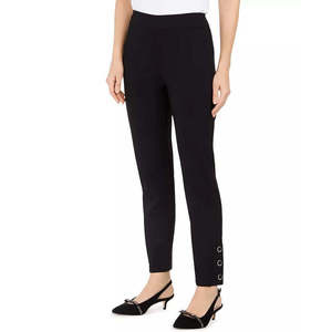 Pantaloni da Donna JM con Controllo Pancia e Bottoni, Neri, Taglia Media, Parte della Collezione - Product Image 1