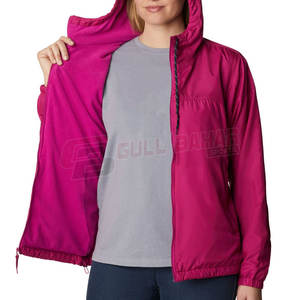 Chaqueta cortavientos ligera para mujer con capucha y cremallera frontal para actividades al aire libre abrigo cortavientos elegante para mujer para senderismo - Product Image 5