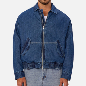Wholesale Custom High Quality Zip Jacket Casual Streetwear Vintage Heavyweight <b>Men</b> Acid Wash Jeans Denim Jackets - Product Image 5