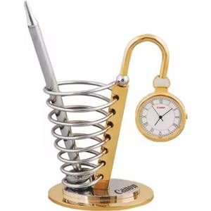 Organizador de Escritorio con Globo Terráqueo de Madera y Reloj, Color Marrón, Marca Regal Incorporation, Modelo BTC-322, para un Escritorio de Oficina Elegante y Práctico - Product Image 1