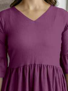 Vestido occidental plisado acampanado de crepé para mujer de Trendmalls () - Product Image 6