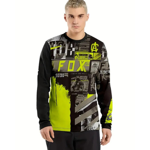 Maillots de course auto à sublimation personnalisée pour hommes, chemises de moto sublimées à personnaliser, maillot de course respirant 100% polyester - Product Image 1