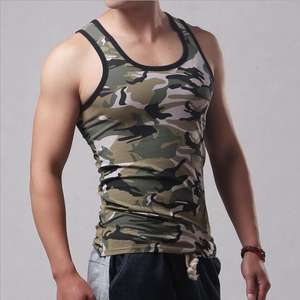 เสื้อกล้ามผู้ชายผ้าโพลีเอสเตอร์/ ผ้าฝ้ายถักระบายอากาศได้ดีมีโลโก้ด้านหน้าและด้านหลังสำหรับยิมและออกกำลังกาย - Product Image 1