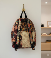 Sac à dos tactique Le Souvenirs en coton patchwork Kantha vintage indien, léger (10 kg), grande capacité, avec fermeture éclair, bio