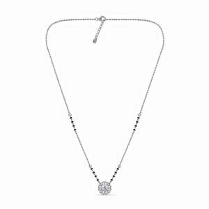 Compre Mangalsutra de Plata Pura, Elegantes Cadenas Vintage con Oro Blanco, Oro Rosa o Diamantes, para Regalo de Compromiso para Esposa - Product Image 3