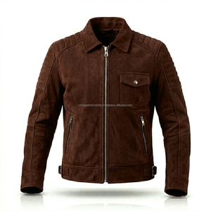 Wholesale Factory Direct Sialkot Custom Men Two-Tone Suede <b>Jacket</b> <b>Slim</b> <b>Fit</b> Zip Up Moto Leather <b>Jacket</b> - Product Image 1