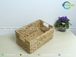 Cesta de jacinto de agua de ratán para algas marinas, cesta de almacenamiento de juguetes, marco de Metal y opción de tamaño personalizado, artesanías de Vietnam - Product Image 5