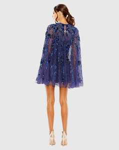 Elegant Floral Beaded <b>Sequin</b> Tulle Evening Dress with <b>Flare</b> Sleeves and ALine Silhouette for Party and Cocktail Events beautiful - Product Image 4