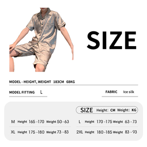 Wholesale Luxurious Two Pieces Silk Pajama Sets <b>Men's</b> Polyester Silk Pajamas Custom Size <b>Men's</b> Silk <b>Sleep</b> Wear - Product Image 6