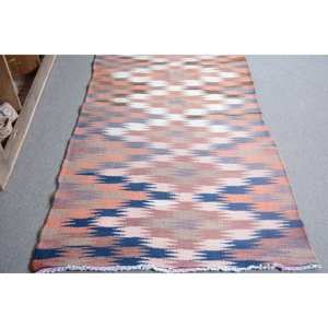 พรมขนแกะสีส้มสีน้ำเงินแบบดั้งเดิม3.6 X 8.2ft สไตล์วินเทจคลาสสิกตุรกีถักทอปะต่อลายลาเท็กซ์ได้รับการสนับสนุนสำหรับใช้ในห้องโถง - Product Image 3