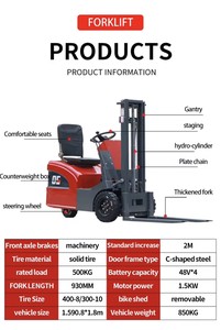 Petit chariot élévateur à 3 roues à batterie avec une capacité de 1500 kg, adapté à la manutention de palettes et aux travaux de construction - Product Image 5