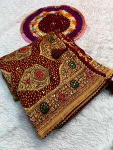 Nouvelle collection de sarees en soie Gaji originale Bandhani avec travail à la main Gota Pati, dernière nouveauté - Product Image 4