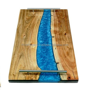 Bandejas de resina de madera hechas a mano y platos de pizza Accesorios ecológicos para servir Gran valor para Platos y platos - Product Image 2