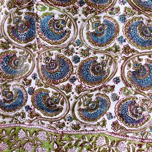 Designer Indian Luxury Block Printed Sarong Handmade <b>White</b> Cotton <b>Voile</b> Headscarf Traditional Beach Cover Ups Swimwear - Product Image 3