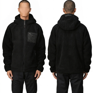 Veste en polaire Sherpa 320 GSM, bleu sarcelle, panneau contrastant, logo brodé personnalisé, vêtements d'extérieur - Product Image 6