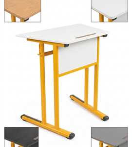 School <b>Desk</b> Melamine Particle Board Metal Frame Single Student Table Durable Classroom Furniture For Education Use Wholesale - Product Image 6