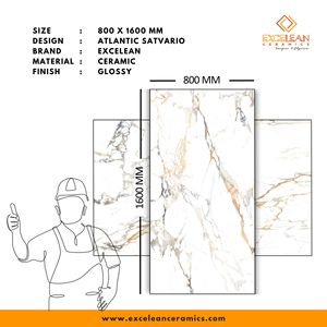 Precio de venta de lote grande White Brilliance Carreaux Pisos Azulejos vitrificados de porcelana de gran tamaño 800X1600 MM Fábrica india a prueba de arañazos - Product Image 2