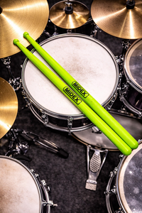 Baquetas Midex GFK-801LGR 5A de Poliamida Irrompible, Acabado Verde Claro, Alta Durabilidad, Hechas en Turquía - Product Image 3